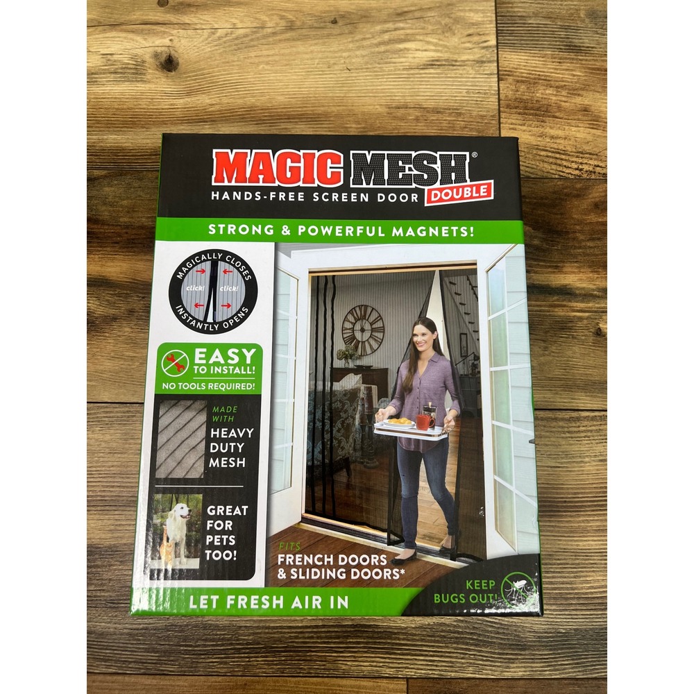 Magic Mesh Hands-Free Double Screen Door Magnetic French Sliding Doors MM351112